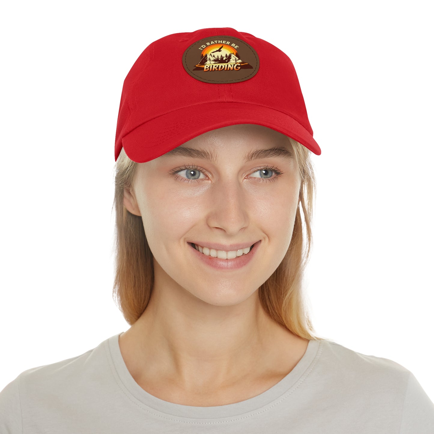 The Nerdy Birder - "I'd Rather be Birding" Dad Hat, Leather Patch Cap, Perfect Gift for Dads, Nature Lovers, Casual Style Cap, Summer Accessories