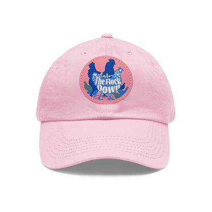 The Nerdy Birder - "Calm The Flock Down" Dad Hat, Leather Patch Cap, Perfect Gift for Dads, Nature Lovers, Casual Style Cap, Summer Accessories