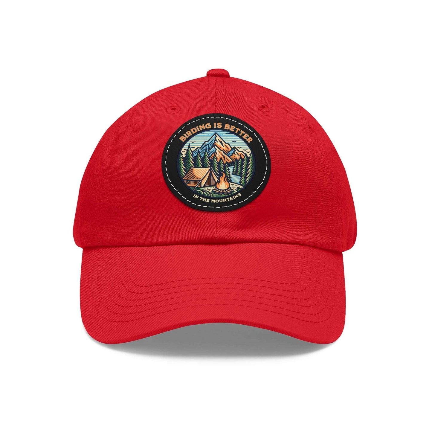 The Nerdy Birder - "Birding is Better in the Mountains" Dad Hat, Leather Patch Cap, Perfect Gift for Dads, Nature Lovers, Casual Style Cap, Summer Accessories