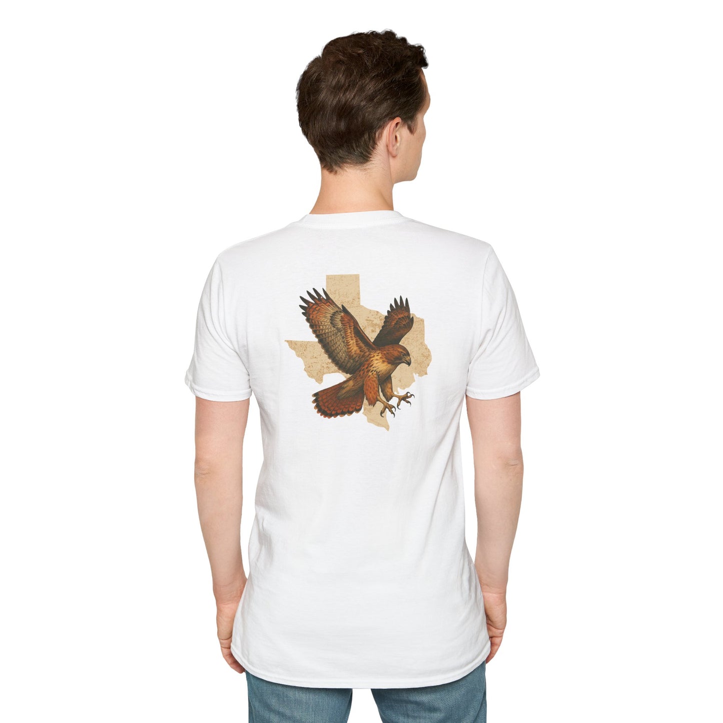 Texas Red-Tailed Hawk on the back of the T-Shirt