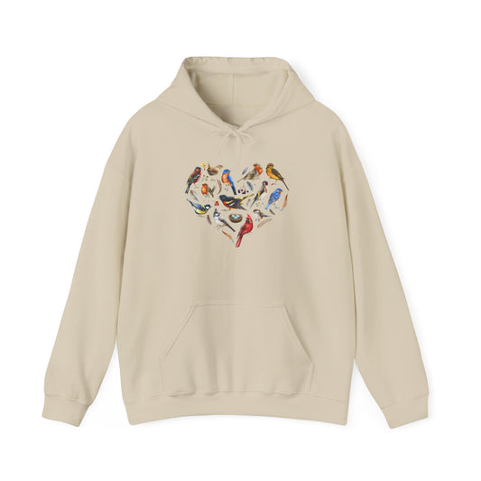 Bird Heart Unisex Hoodie - Cozy Sweatshirt for Nature Lovers