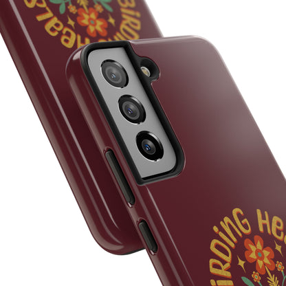 The Nerdy Birder - Birding Heals the Mind & Soul Design, Tough Secure Phone Covers for Bird Lovers, Artistic Gifts for Nature Enthusiasts