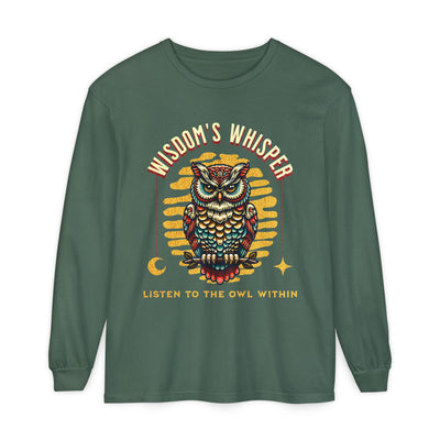Wisdom's Whisper Owl Long Sleeve T-Shirt for Unisex - Listen to the Owl Within, Perfect Gift for Nature Lovers