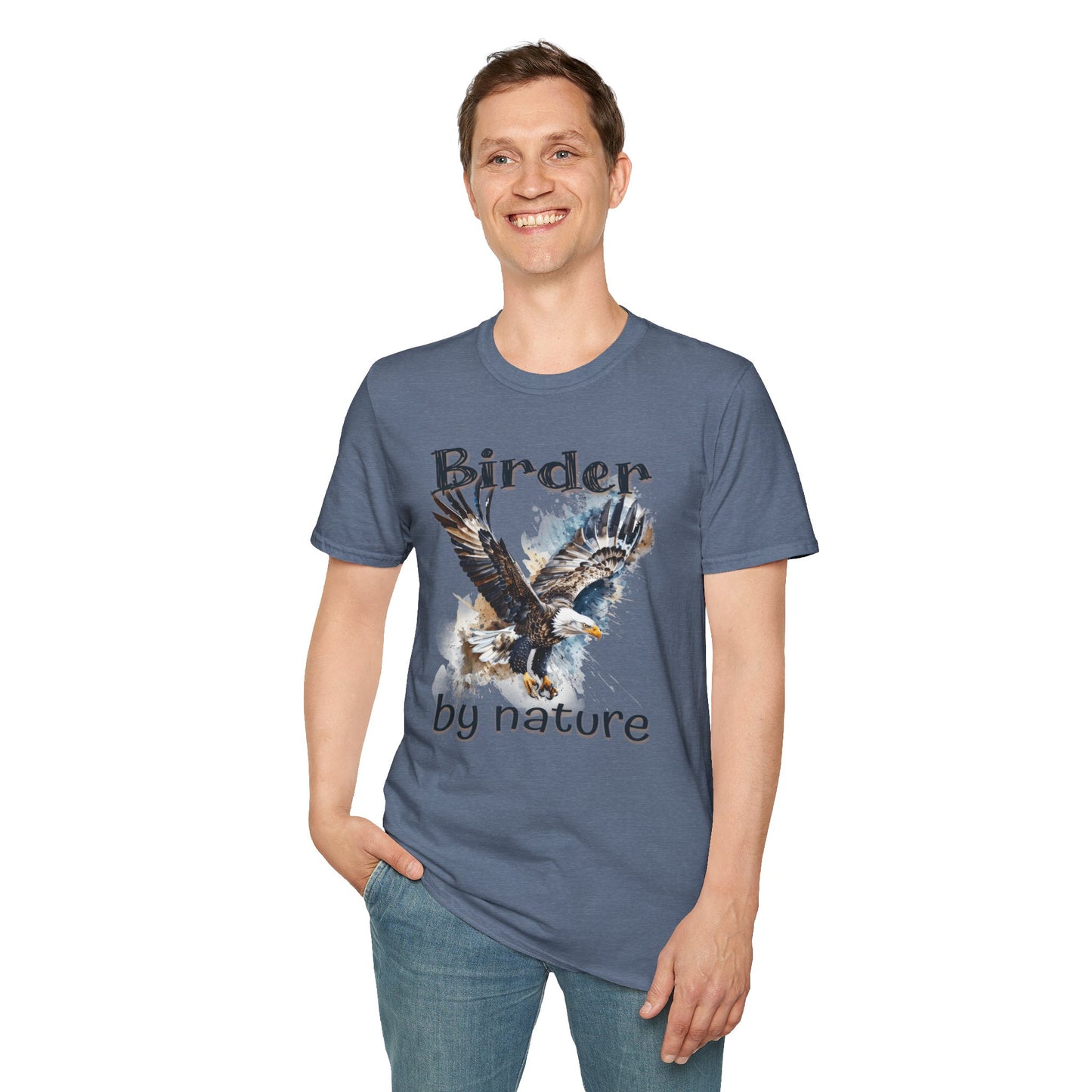 Eagle Birder By Nature Birdwatching Enthusiast Unisex Softstyle T-Shirt