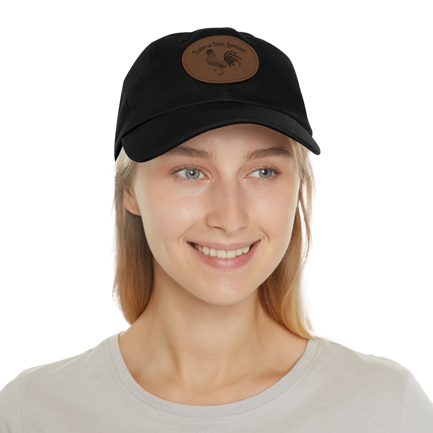 The Nerdy Birder - "Fluent in Fowl Language"  Dad Hat, Leather Patch Cap, Perfect Gift for Dads, Nature Lovers, Casual Style Cap, Summer Accessories
