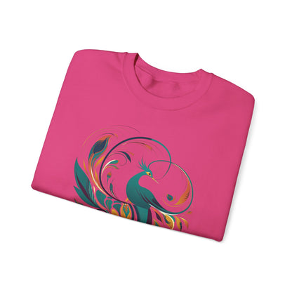 Elegant Peacock Design Unisex Crewneck Sweatshirt