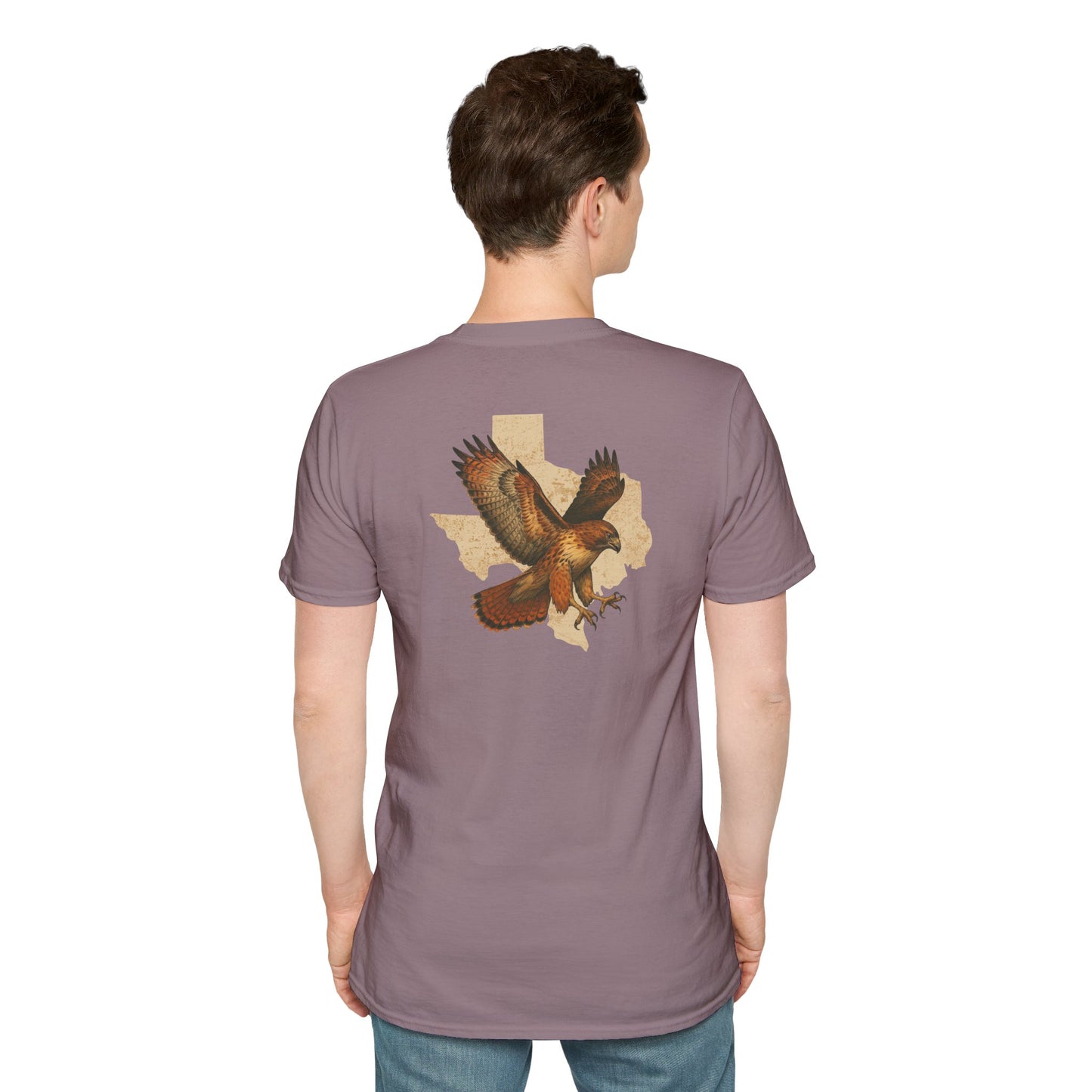 Texas Red-Tailed Hawk on the back of the T-Shirt