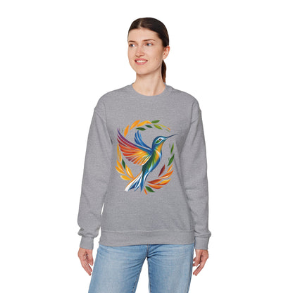 Hummingbird Rainbow Graphic Unisex Crewneck Sweatshirt
