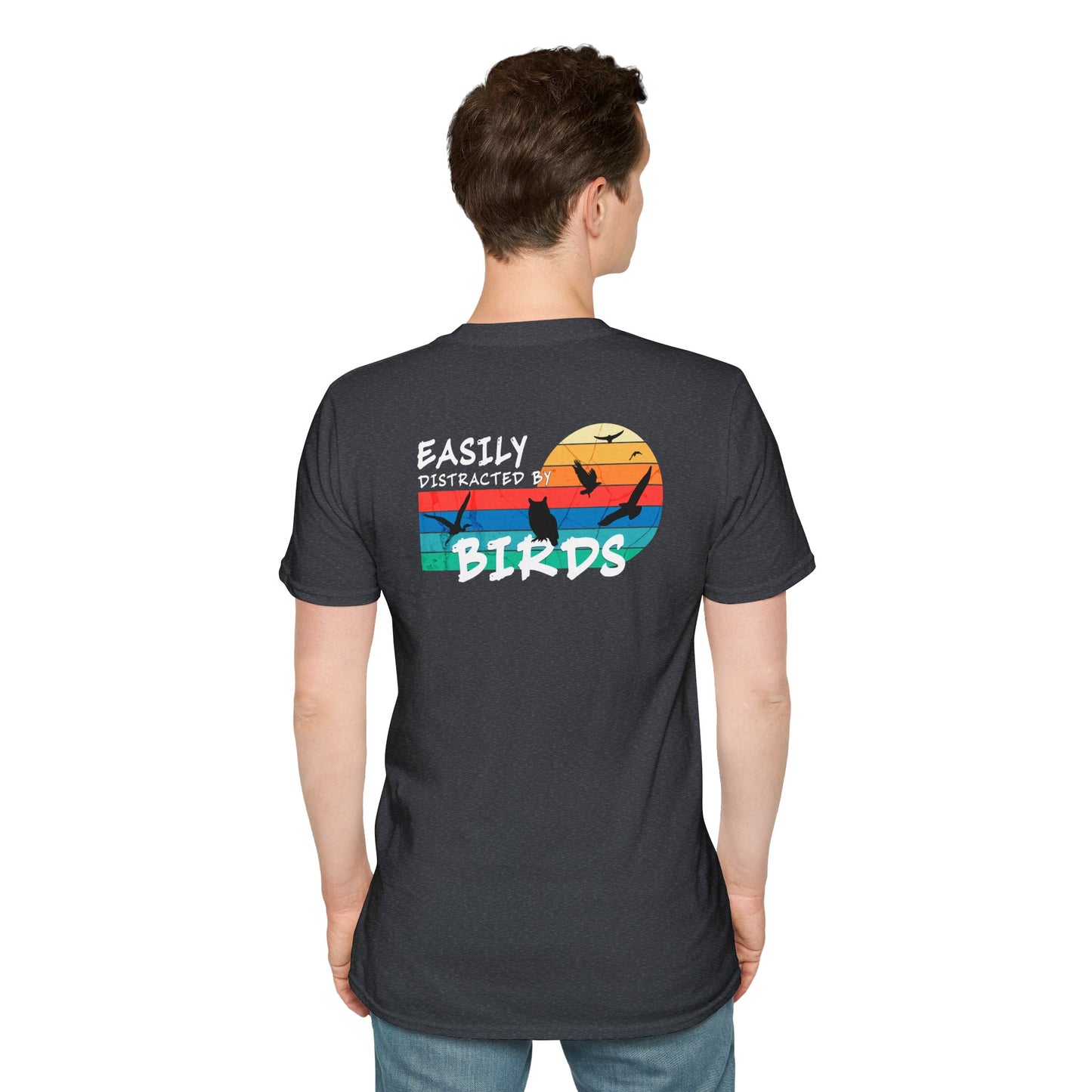 Easily Distracted by Birds – Sunset Back Graphic T-Shirt