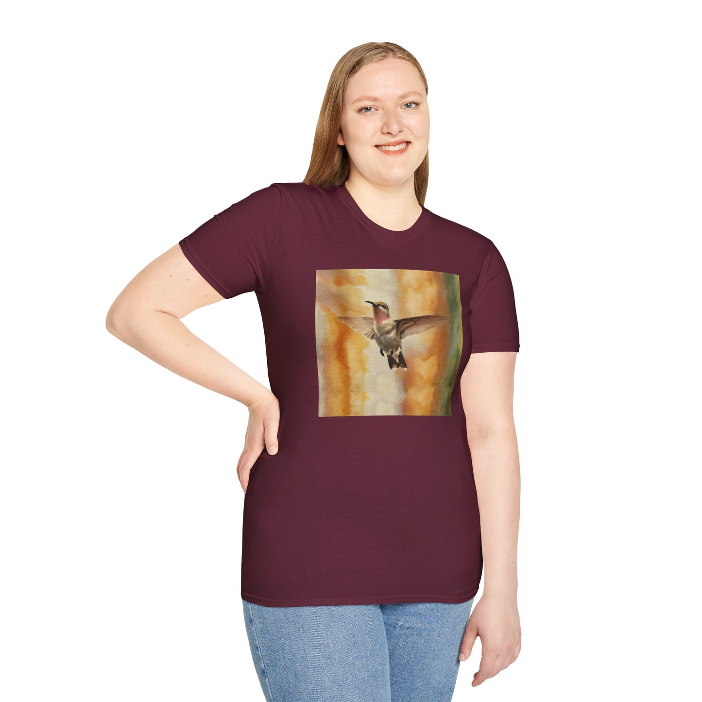 Hummingbird Watercolor T-Shirt, Nature Lover Gift, Birdwatching Shirt