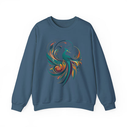 Elegant Peacock Design Unisex Crewneck Sweatshirt