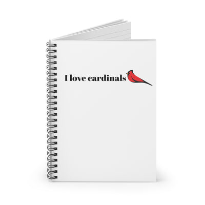 I Love Cardinals - Aesthetic Spiral Notebook for Bird Lovers