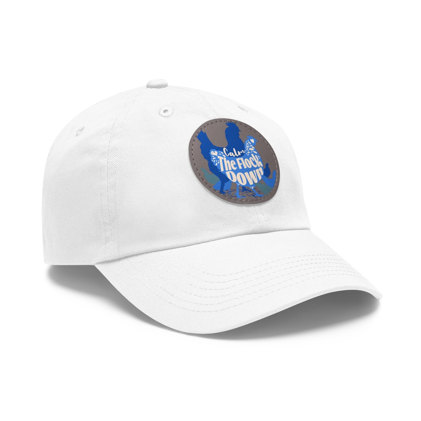 The Nerdy Birder - "Calm The Flock Down" Dad Hat, Leather Patch Cap, Perfect Gift for Dads, Nature Lovers, Casual Style Cap, Summer Accessories