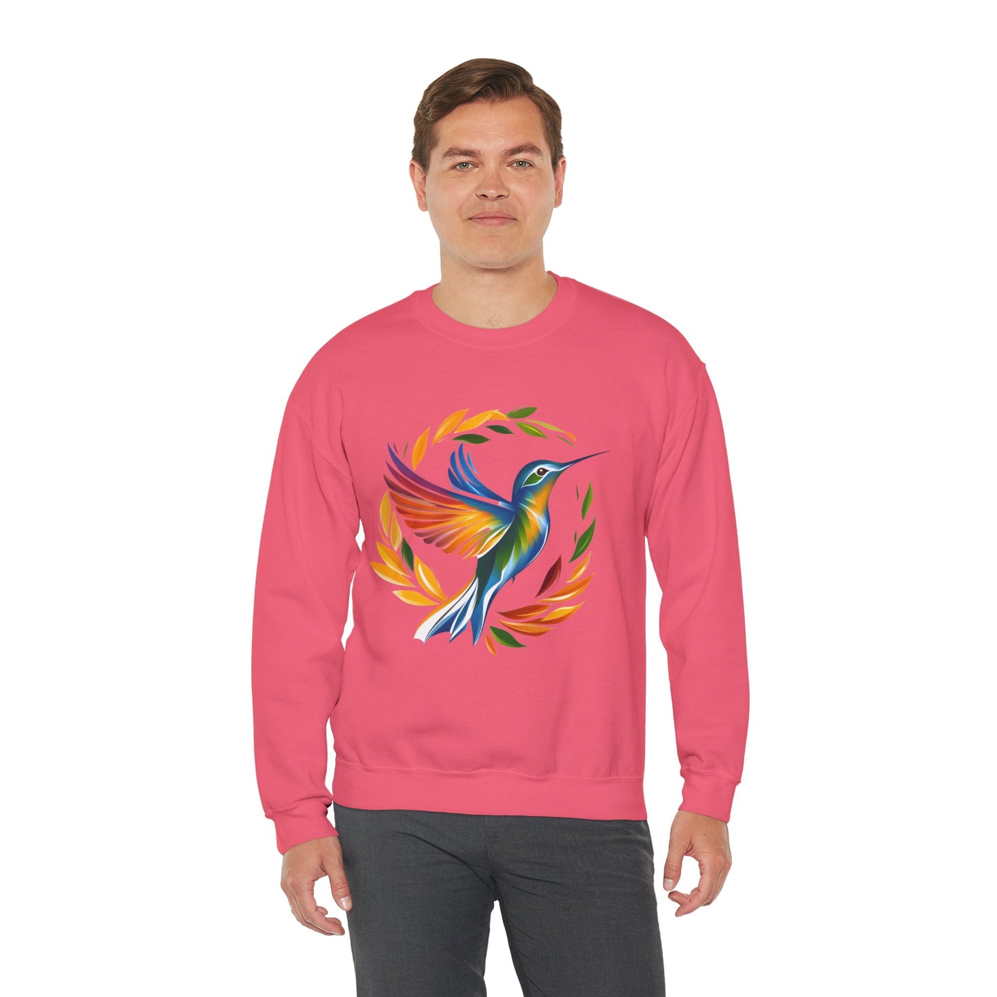 Hummingbird Rainbow Graphic Unisex Crewneck Sweatshirt