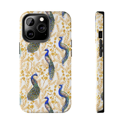 Elegant Peacock Tough Phone Case - Stylish Protection for Nature Lovers