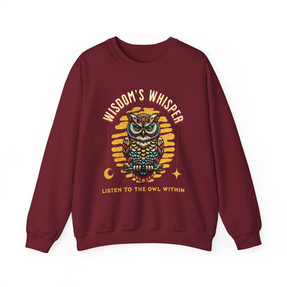 Wisdom's Whisper Owl Sweatshirt - Unisex Heavy Blend Crewneck