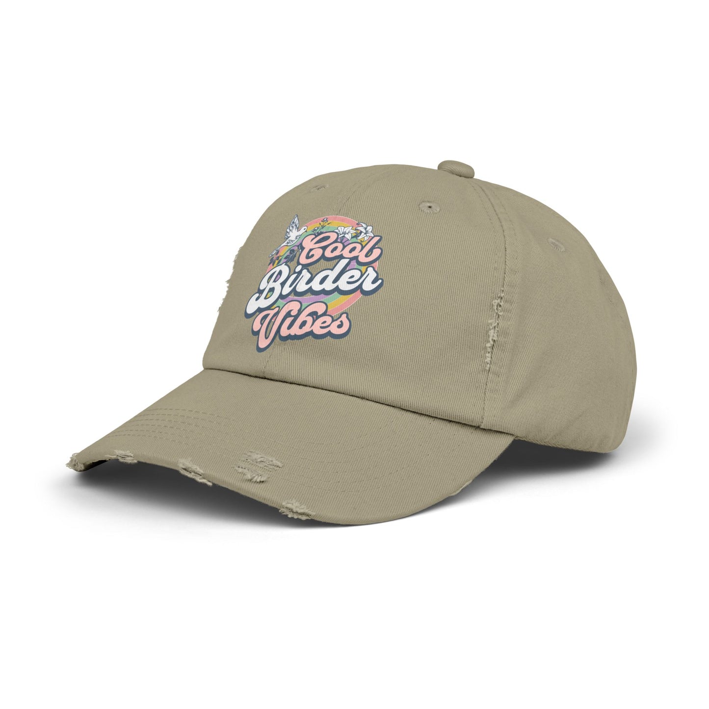 The Nerdy Birder Cool Birder Vibes Vintage Style Hat - Unisex Distressed Cap