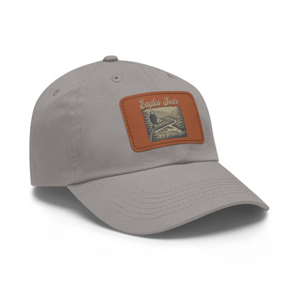 Eagles Soar Dad Hat with Leather Patch, Casual Cap for Bird Lovers, Unique Gift for Birdwatching, Outdoor Adventure Hat, Unisex