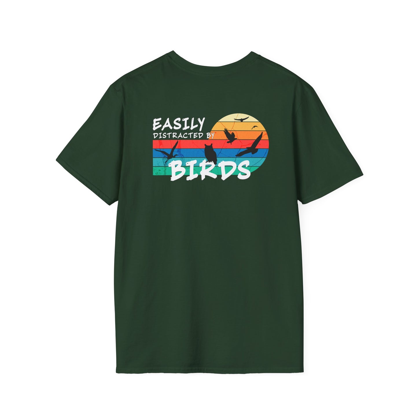 Easily Distracted by Birds – Sunset Back Graphic T-Shirt