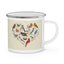 Heart of Birds Enamel Camping Mug - Nature Lover Gift, Outdoor Adventure Drinkware