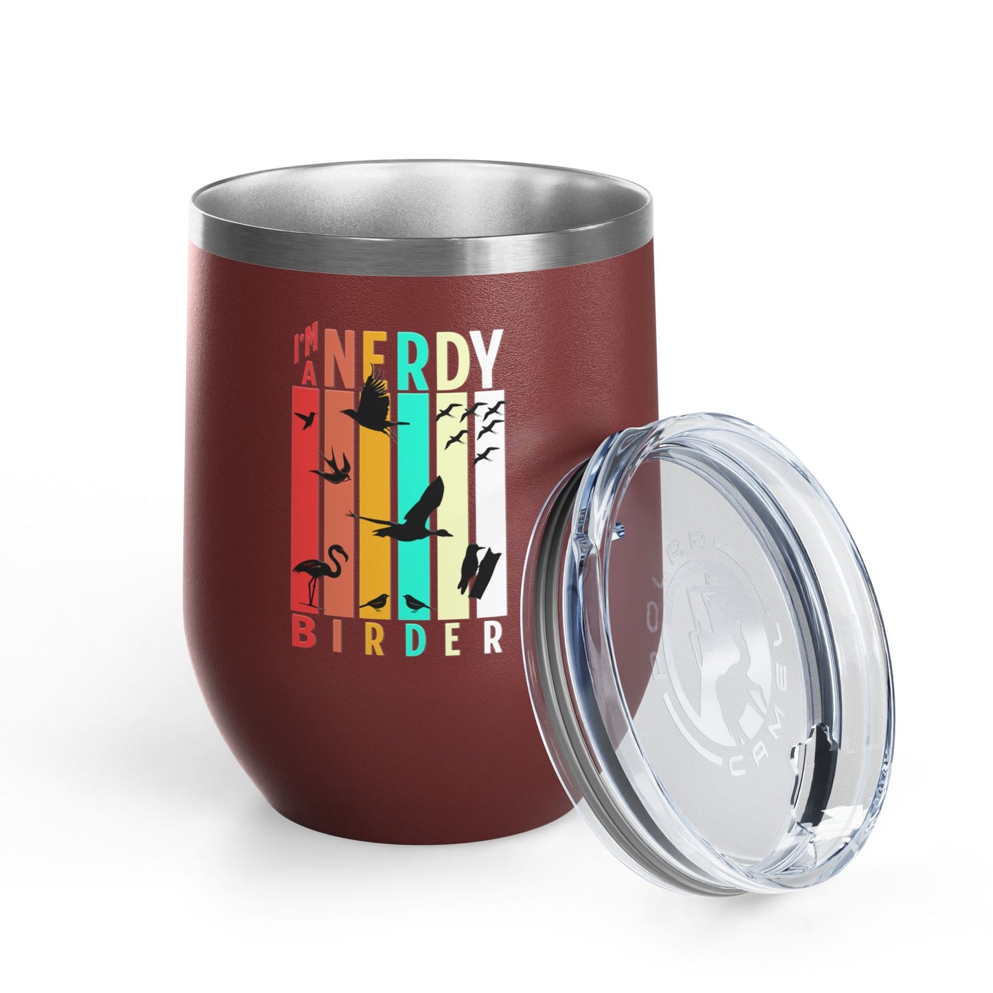 I'm A Nerdy Birder Wine Tumbler, 12oz | Perfect Gift for Bird Lovers, Nature Enthusiasts, Party Time, Outdoor Adventures, Home Decor