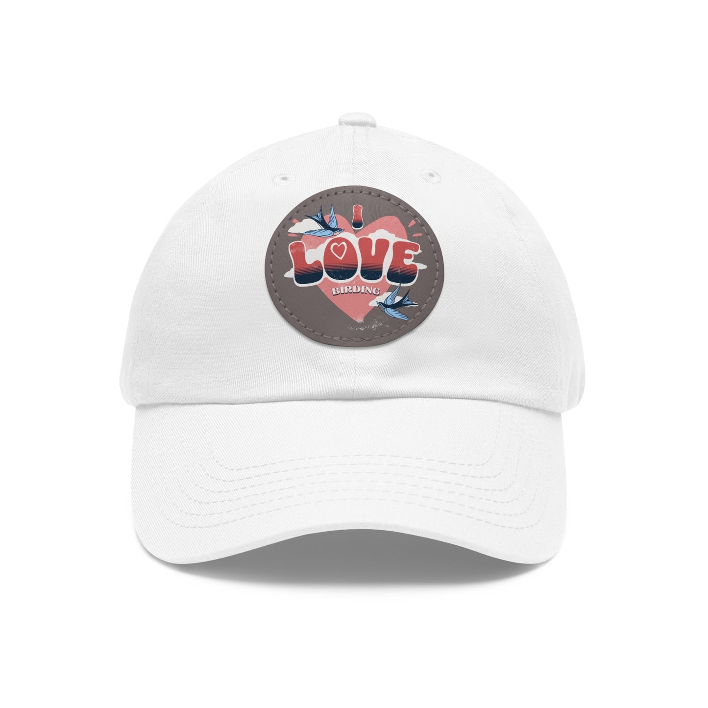 The Nerdy Birder - "I Love BIrding" Dad Hat, Leather Patch Cap, Perfect Gift for Dads, Nature Lovers, Casual Style Cap, Summer Accessories