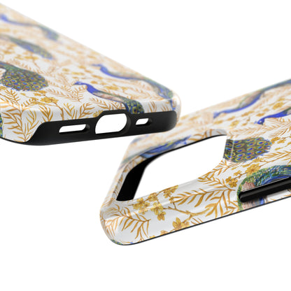 Elegant Peacock Tough Phone Case - Stylish Protection for Nature Lovers