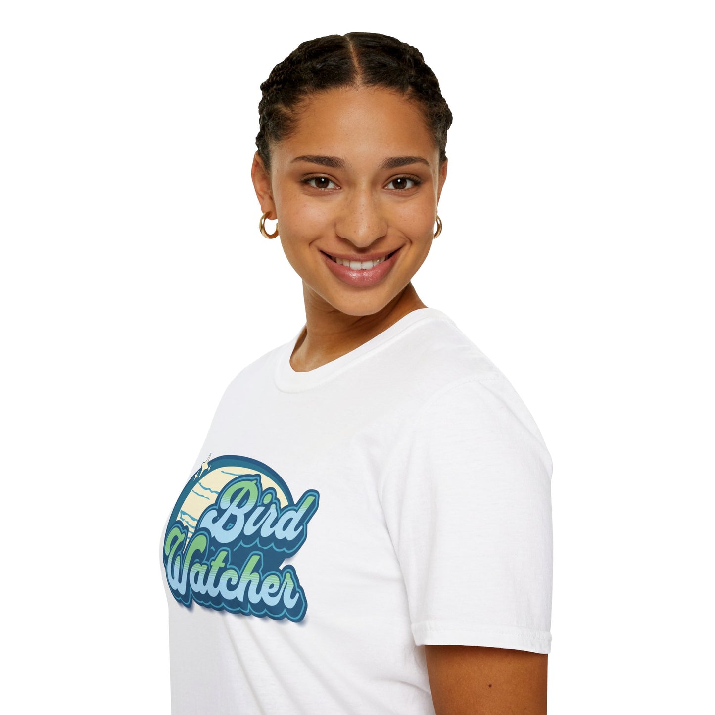 Bird Watcher Teal Unisex Softstyle T-Shirt - Retro Vibe Tee for Casual Wear
