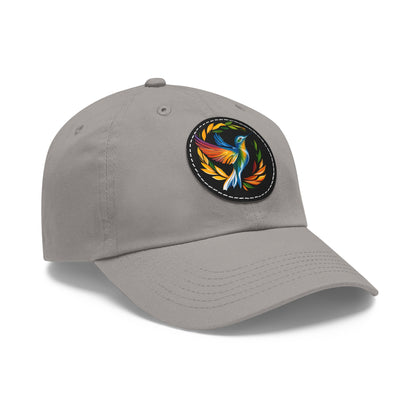 Hummingbird Rainbow Hat Leather Patch Cap