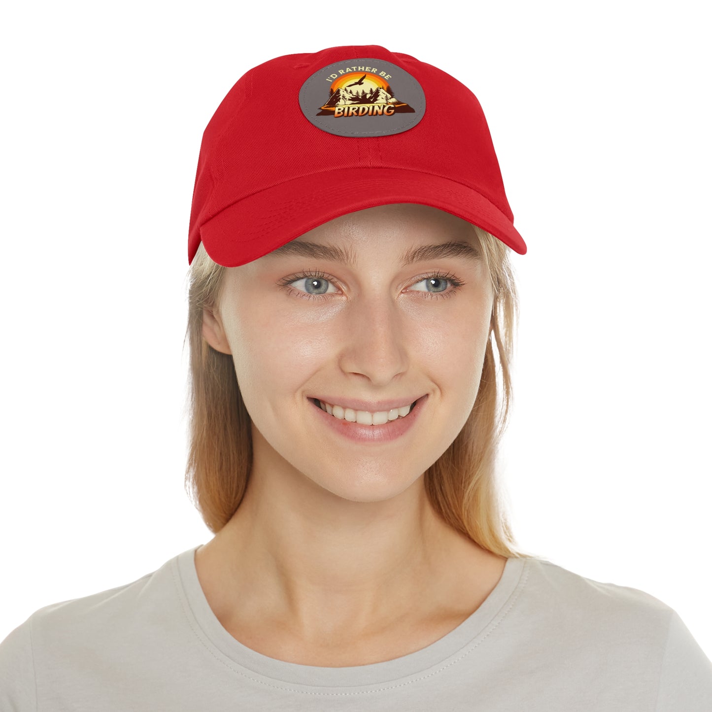 The Nerdy Birder - "I'd Rather be Birding" Dad Hat, Leather Patch Cap, Perfect Gift for Dads, Nature Lovers, Casual Style Cap, Summer Accessories