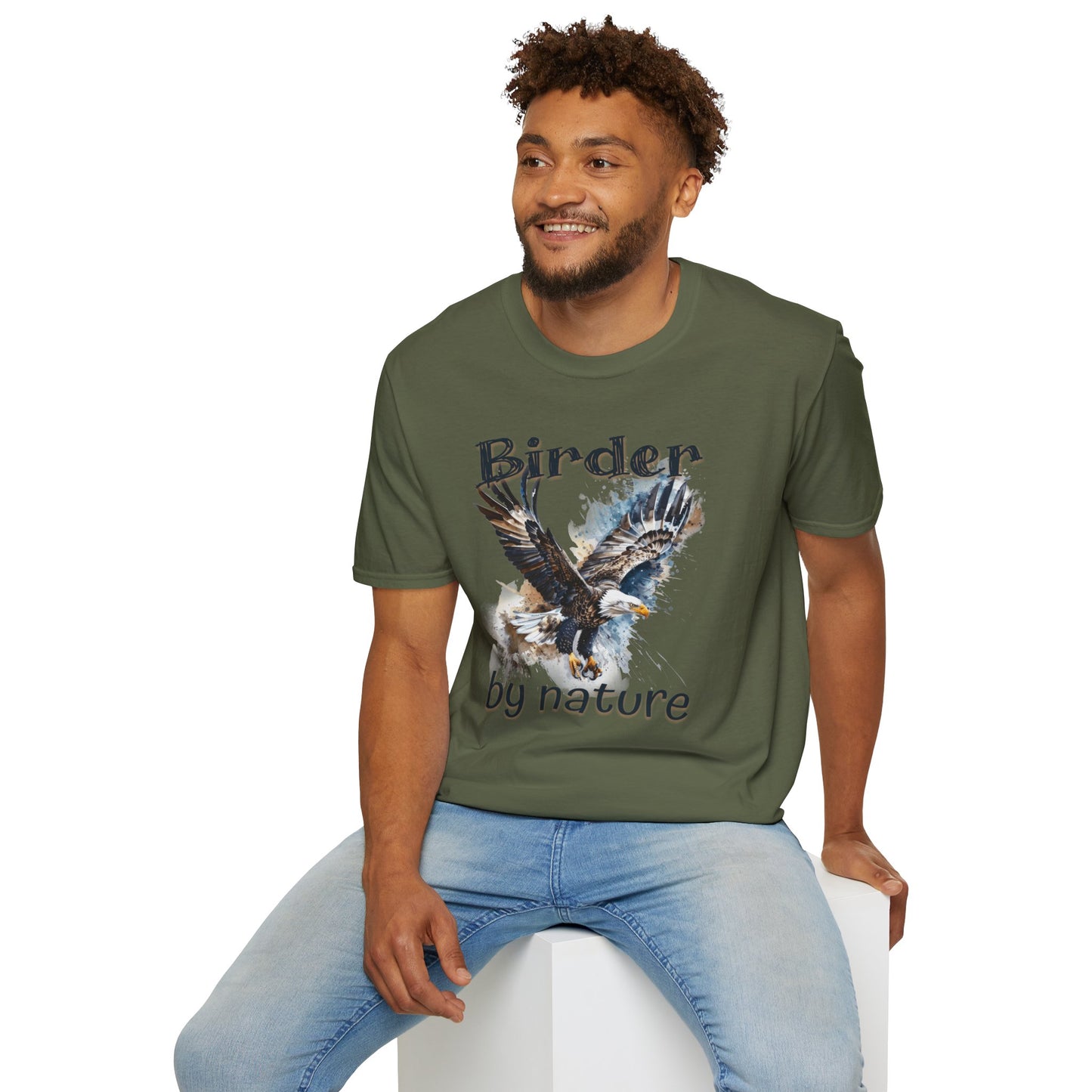 Eagle Birder By Nature Birdwatching Enthusiast Unisex Softstyle T-Shirt