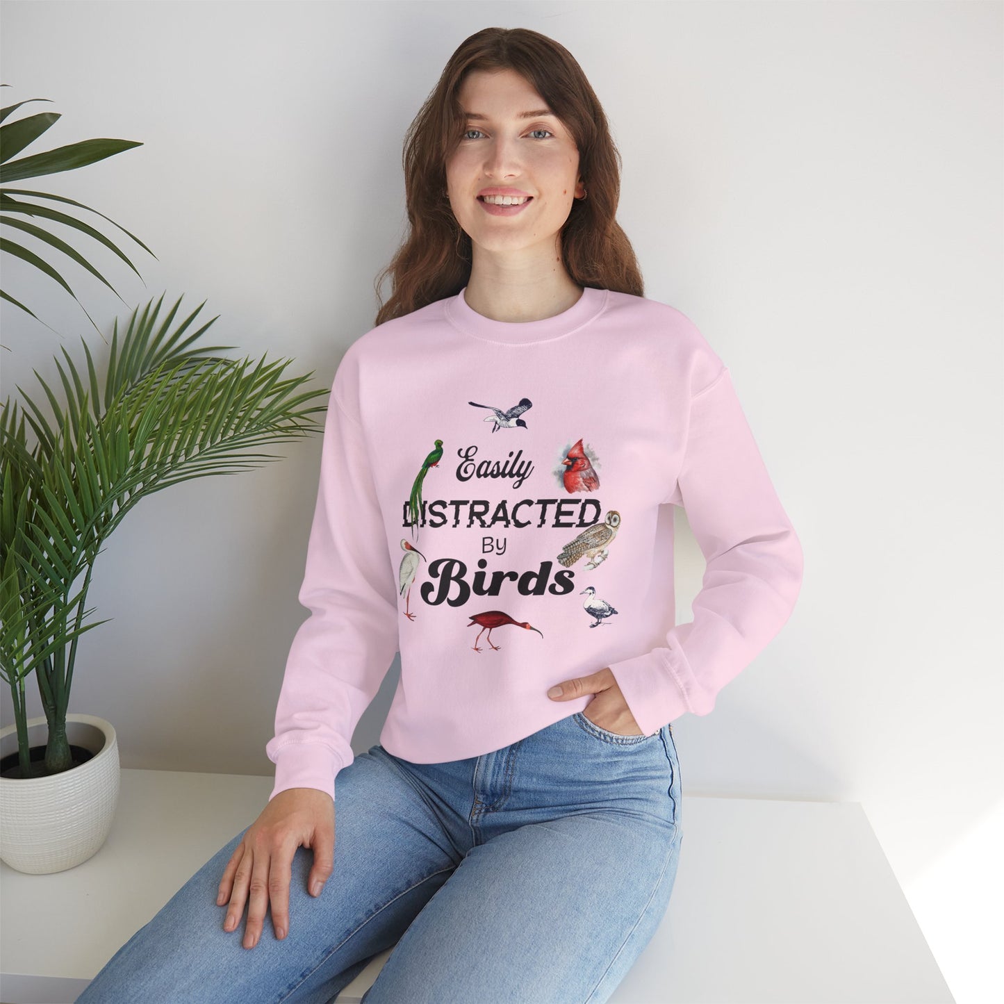 Easily Distracted by Birds Sweatshirt | Unisex Heavy Blend Crewneck