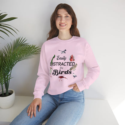 Easily Distracted by Birds Sweatshirt | Unisex Heavy Blend Crewneck