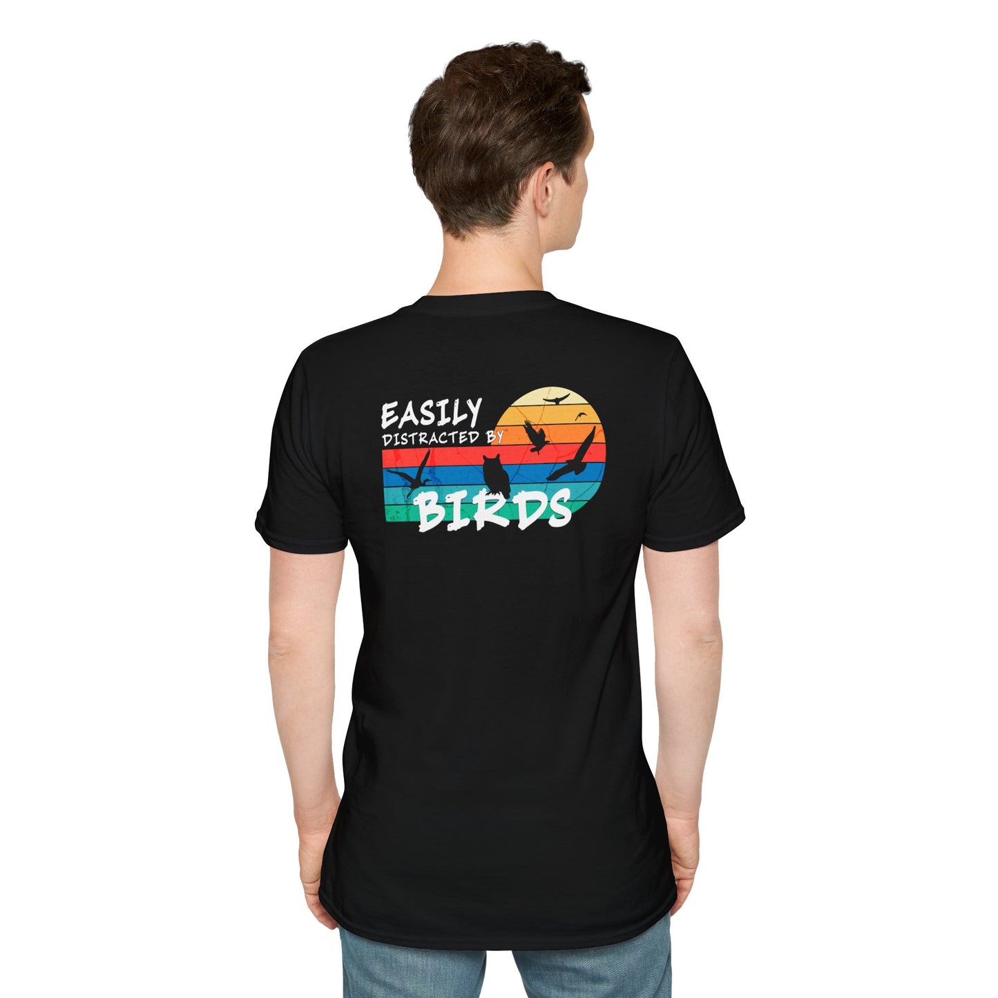 Easily Distracted by Birds – Sunset Back Graphic T-Shirt