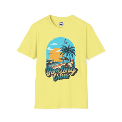 Birding Vibes Unisex Softstyle T-Shirt - Tropical Beach Graphic Tee
