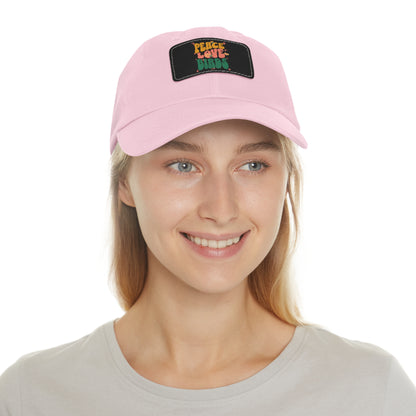 Peace Love Birds  Hat with Leather Patch, Casual Cap for Bird Lovers
