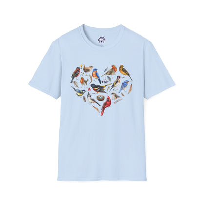 Bird Heart Unisex Softstyle T-Shirt - Heart Design
