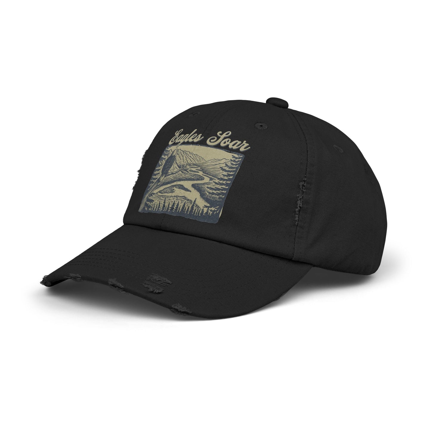 Eagles Soar Distressed Cap, Casual Hat for Bird Lovers, Unique Gift for Nature Enthusiasts, Trendy Apparel for Outdoor Adventures