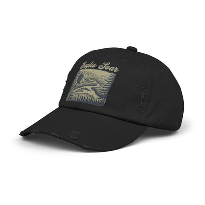 Eagles Soar Distressed Cap, Casual Hat for Bird Lovers, Unique Gift for Nature Enthusiasts, Trendy Apparel for Outdoor Adventures