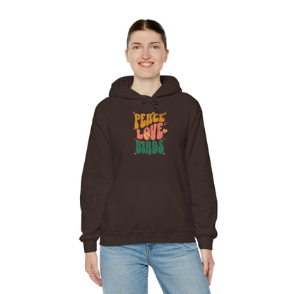 Peace Love Birds Hoodie - Cozy Unisex Sweatshirt for Nature Lover