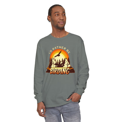 I'd Rather Be Birding Long Sleeve T-Shirt - Unisex Nature Lover Tee
