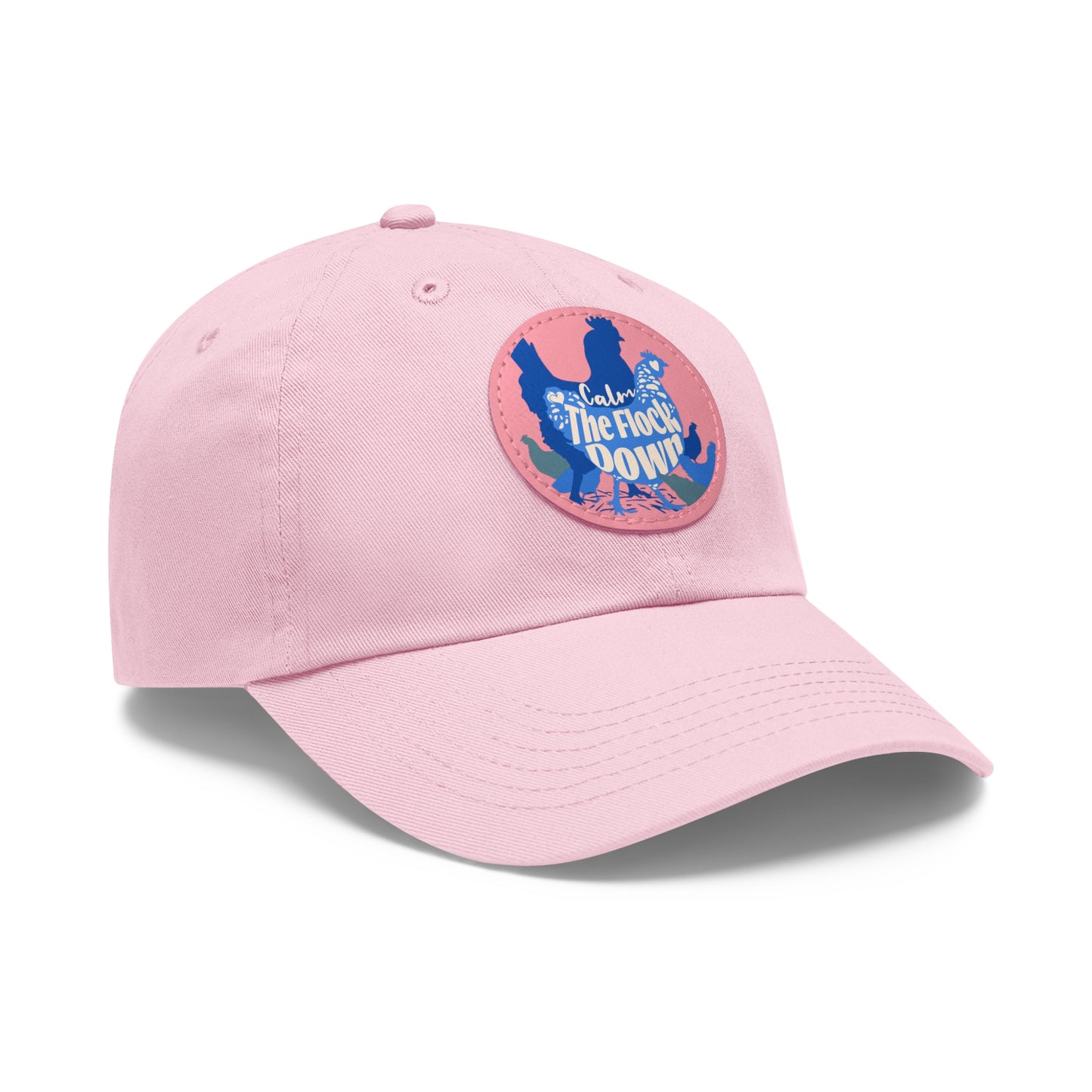 The Nerdy Birder - "Calm The Flock Down" Dad Hat, Leather Patch Cap, Perfect Gift for Dads, Nature Lovers, Casual Style Cap, Summer Accessories