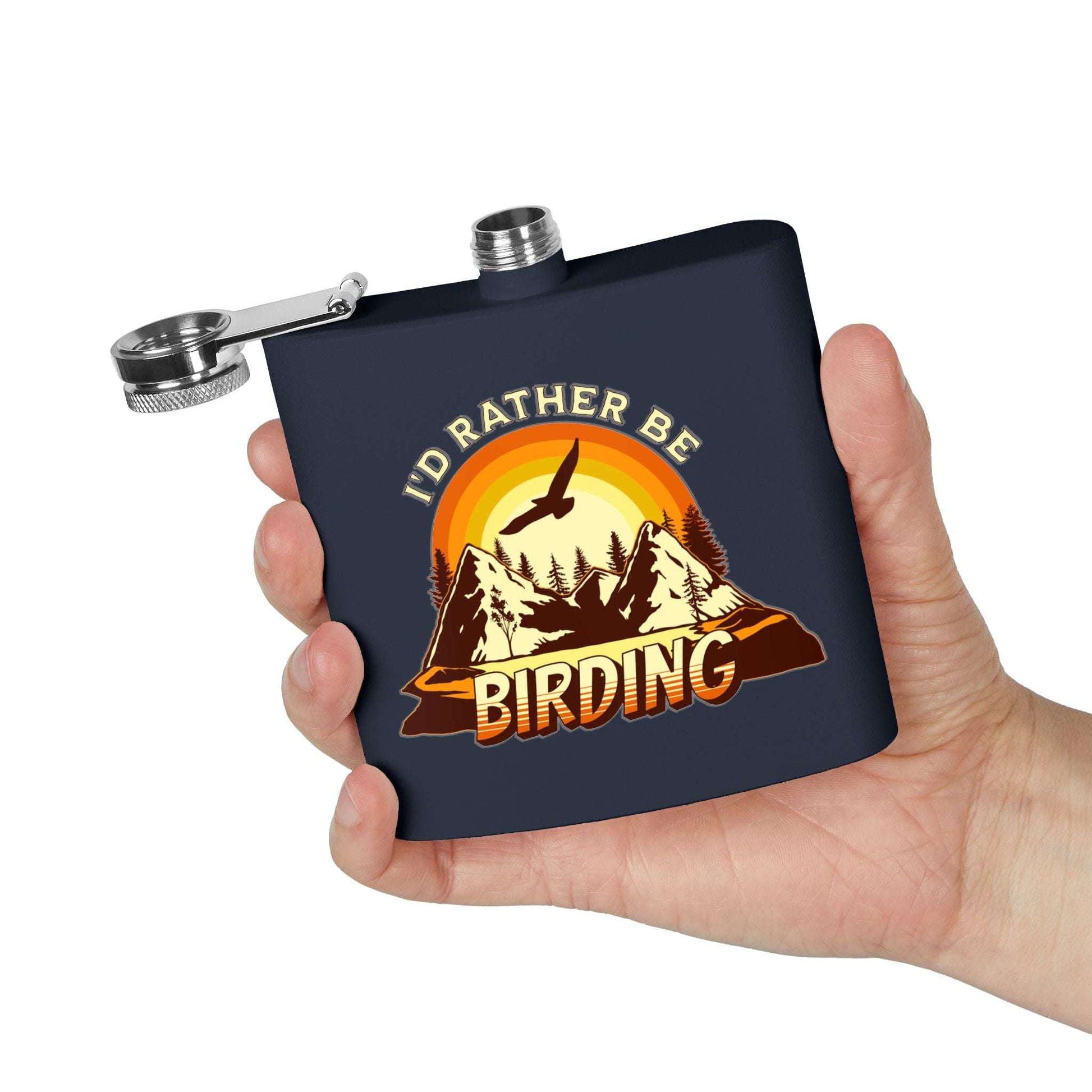 I'd Rather Be Birding Stainless Steel Flask, 6oz