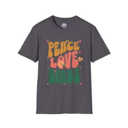 Peace Love Birds Unisex Softstyle T-Shirt - Retro Vibe Tee for Casual Wear