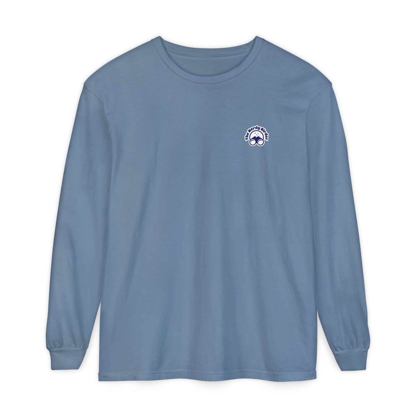 Easily Distracted by Birds Sunset on Back Long Sleeve Tee