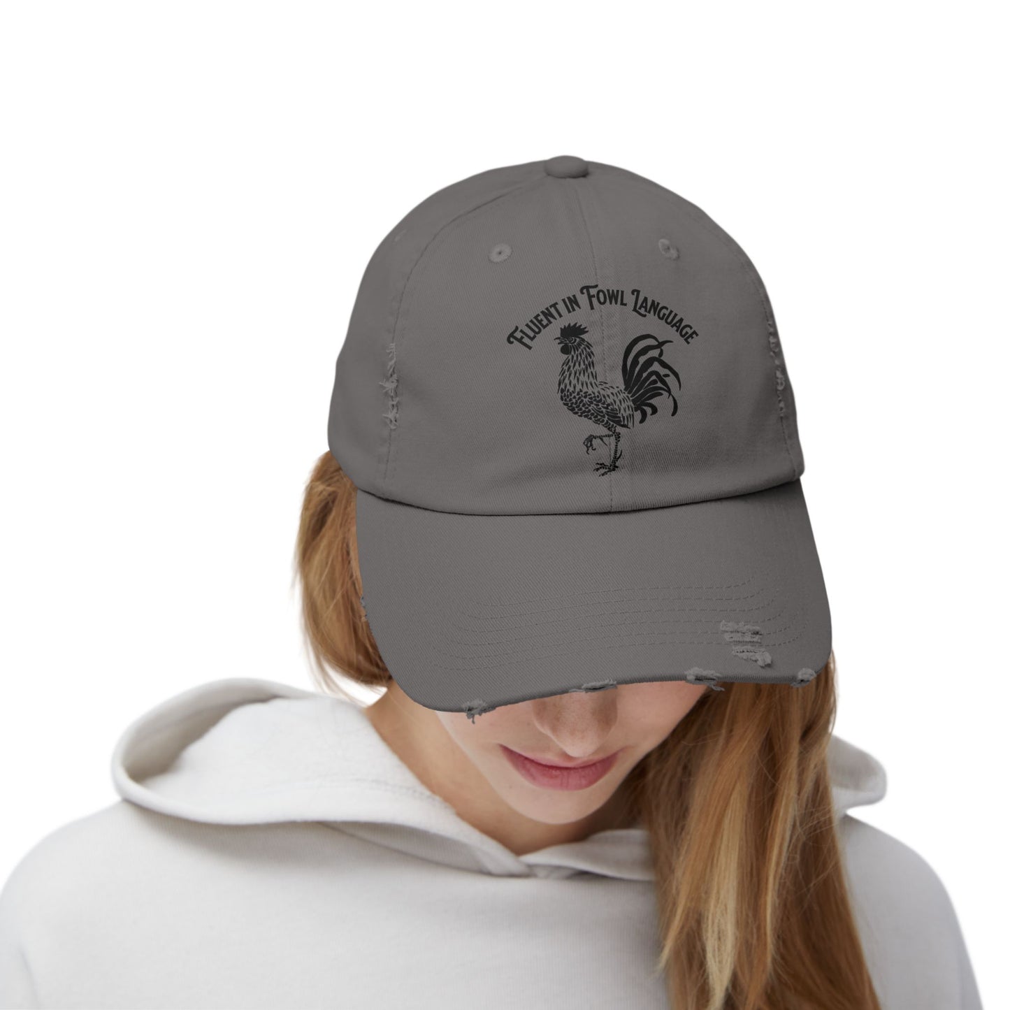 The Nerdy Birder Fluent In Fowl Language Vintage Style Hat - Unisex Distressed Cap