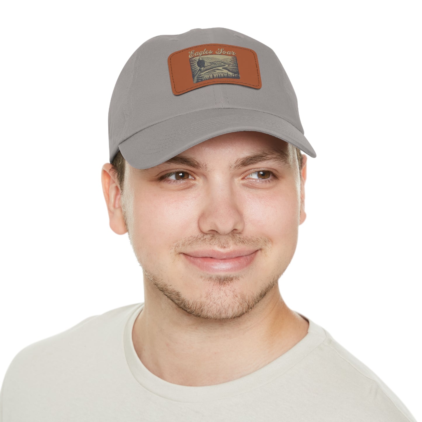 Eagles Soar Dad Hat with Leather Patch, Casual Cap for Bird Lovers, Unique Gift for Birdwatching, Outdoor Adventure Hat, Unisex