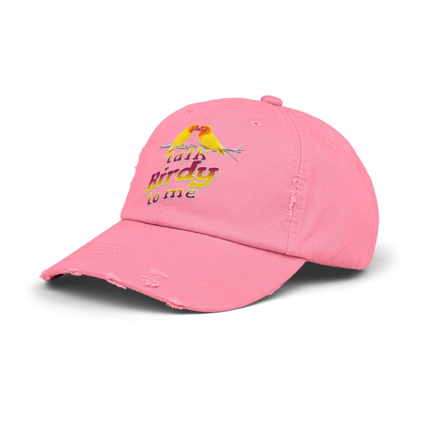 Talk Birdy To Me Distressed Cap, Casual Hat for Bird Lovers, Unique Gift for Nature Enthusiasts, Trendy Apparel for Outdoor Adventures