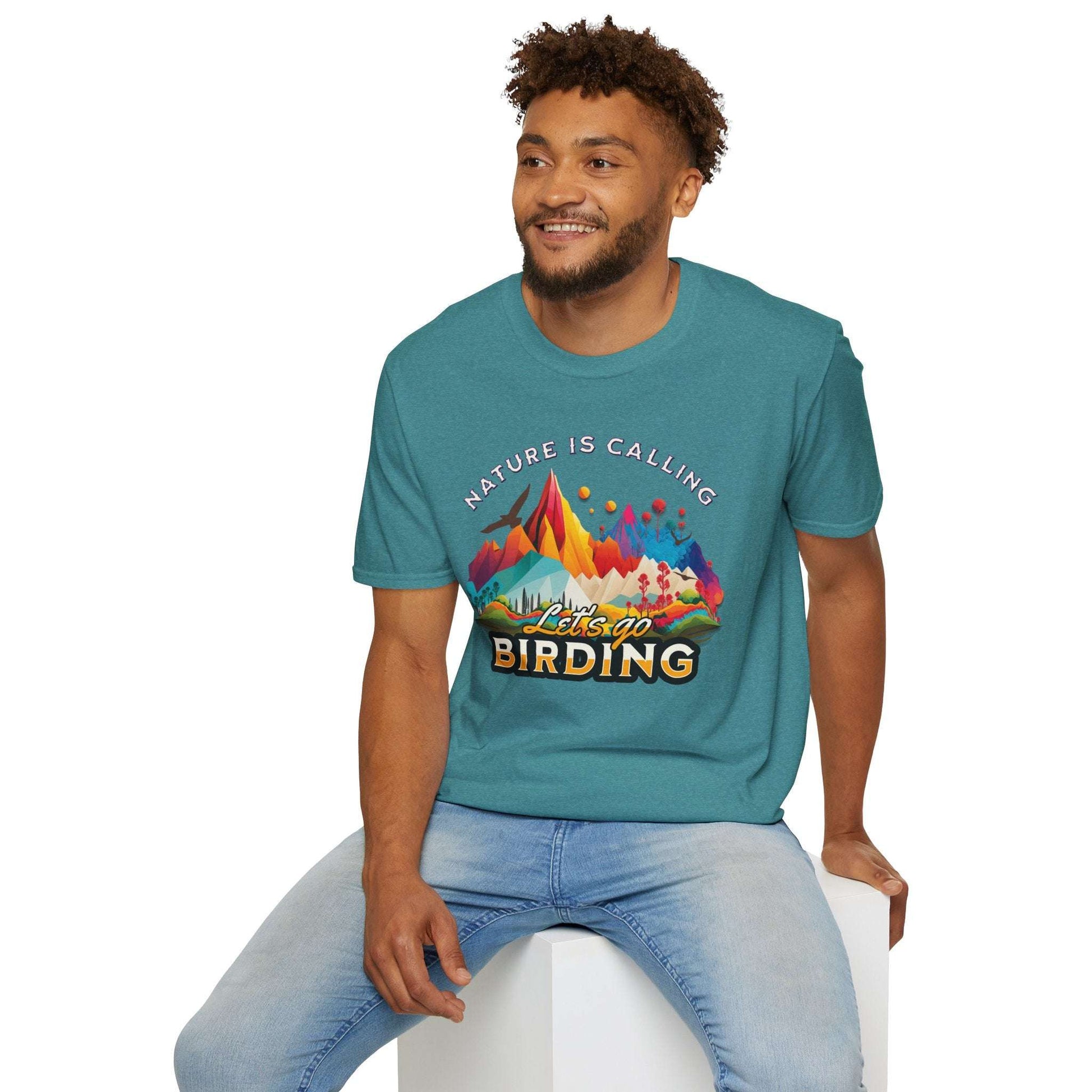 Nature Is Calling Birding Unisex Softstyle T-Shirt