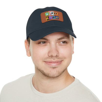The Nerdy Birder - Bird Nerd Dad Hat with Leather Patch, Casual Cap for Bird Lovers, Unique Gift for Birdwatching, Outdoor Adventure Hat, Unisex